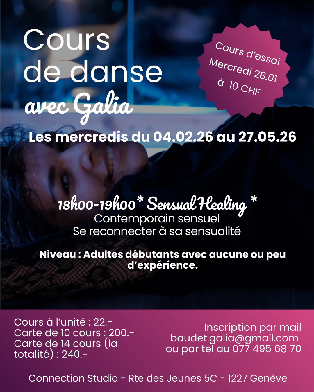 Flyer des cours Sensual Healing Genève